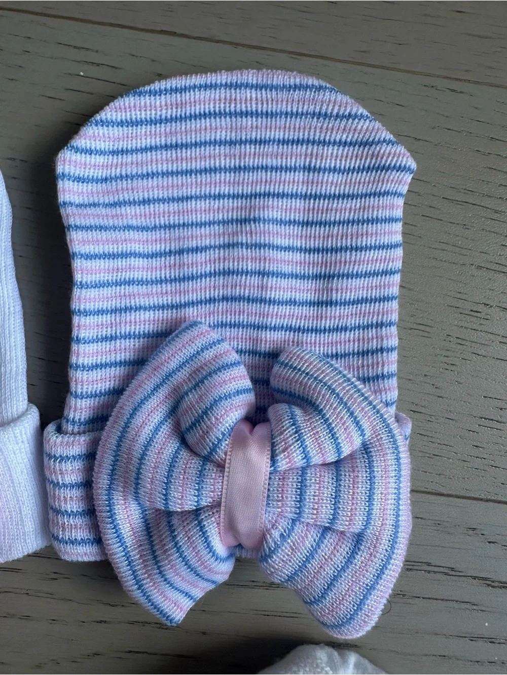 Baby Pink Bow Knit Hat and Socks Set - Kids Accessories